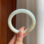 糯冰洒金翡翠平安镯（55.3mm)（yc378028）