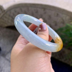 糯冰种黄翡圆条手镯（54.3mm）（yc276215）