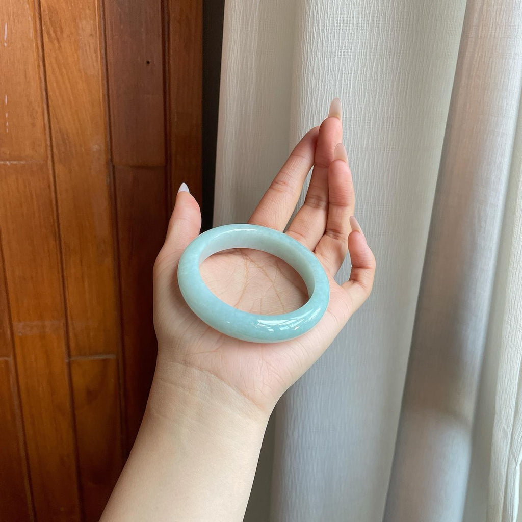 糯冰晴底翡翠平安镯（54.4mm）（yc282584）