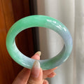 糯冰种春带彩翡翠平安镯（58mm）（yc223448）