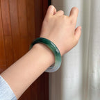 糯冰半山半水翡翠平安镯（54.2mm)（yc374242）