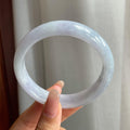 糯冰种淡紫底翡翠平安镯（58mm）（yc194789）