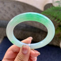 细糯种飘绿圆条手镯（53mm）（yc290108）
