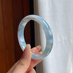 糯冰蓝晴翡翠平安镯（55mm)（yc411301）