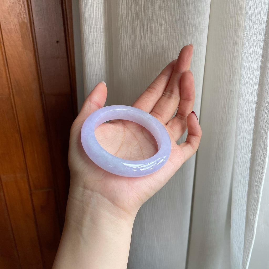 冰紫罗兰翡翠平安镯（54.5mm）（yc302424）