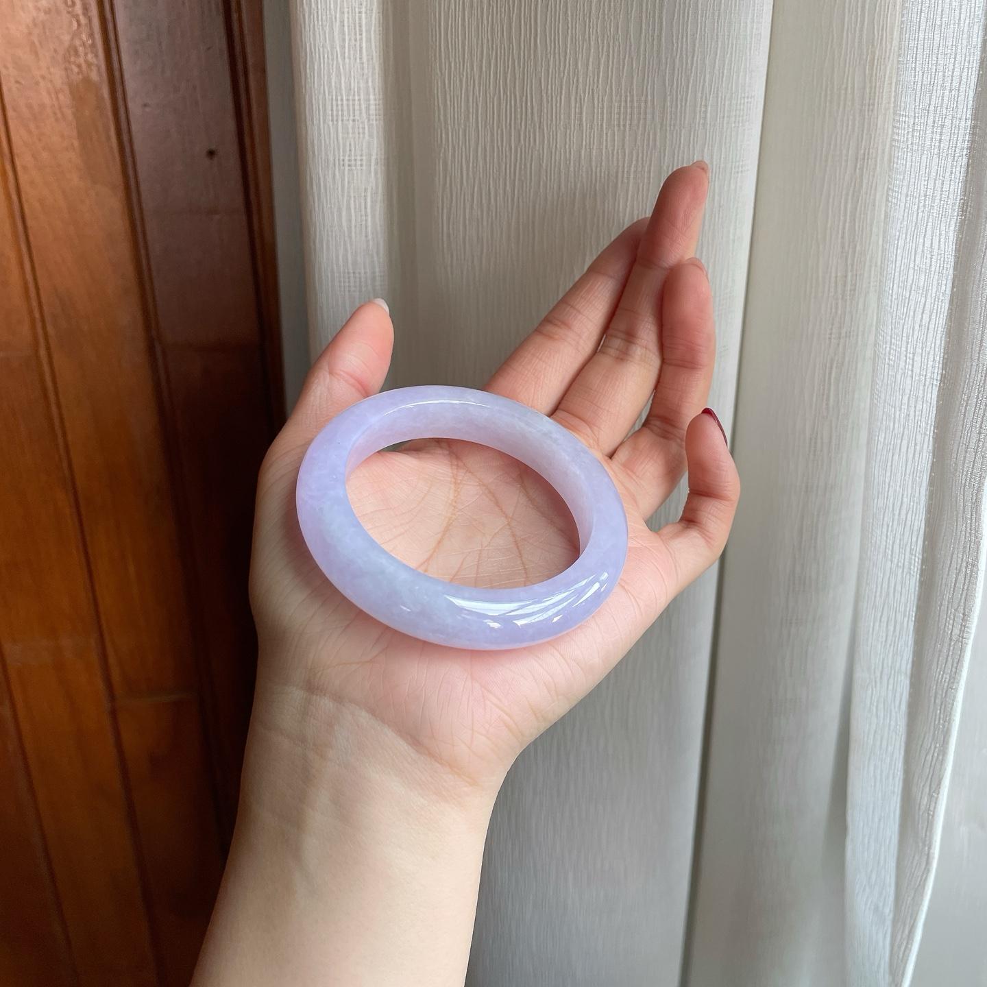冰紫罗兰翡翠平安镯（54.5mm）（yc302424）