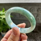 小圈口 糯种油青贵妃手镯51.5圈口 天然缅甸A货翡翠（yc313322）
