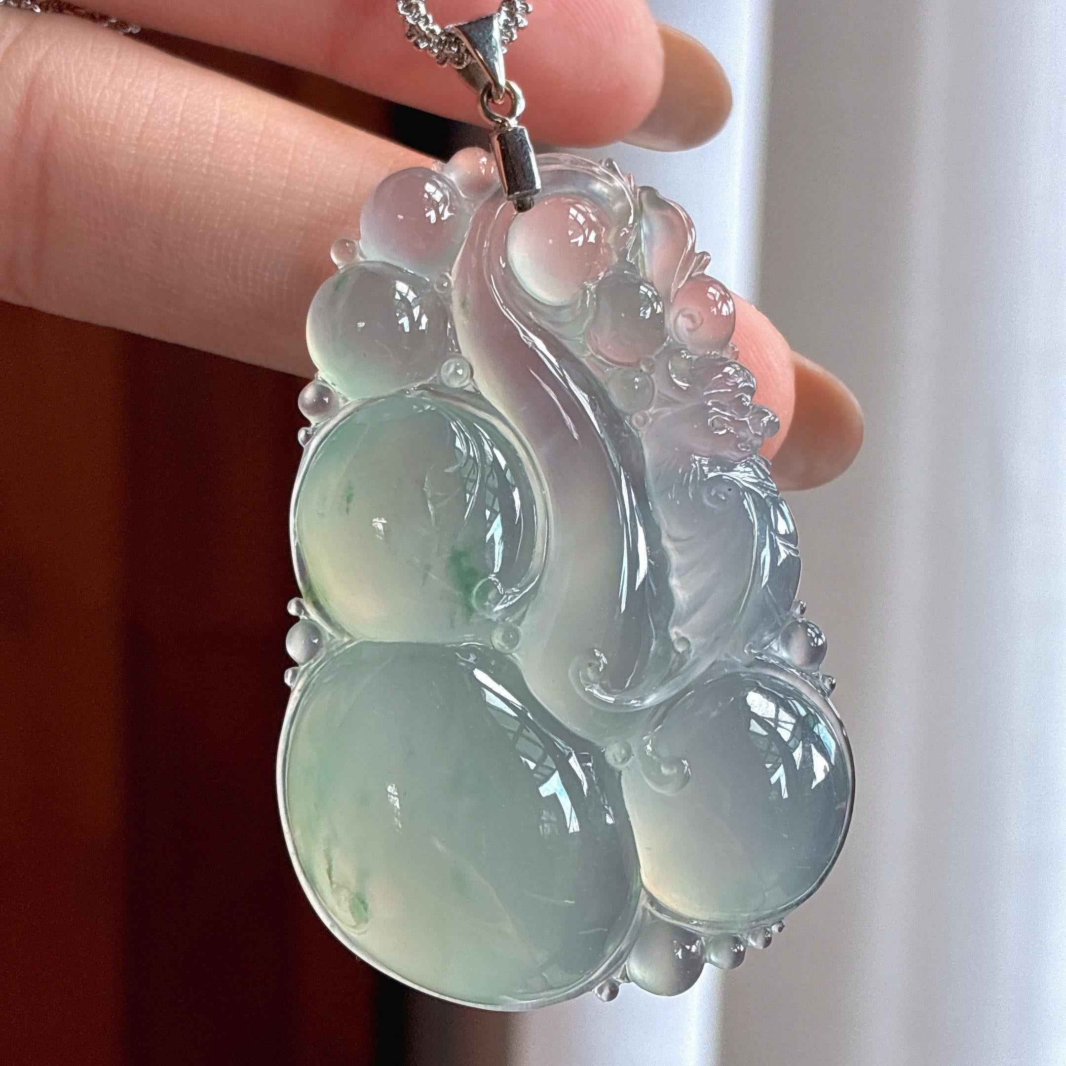 Khóa vàng 18k, băng chủng khởi quang phiêu hoa như ý, ngọc phỉ thúy tự nhiên Miến Điện loại A (yc451552)