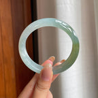 糯冰黄翡翡翠平安镯（58.5mm)（yc415953）