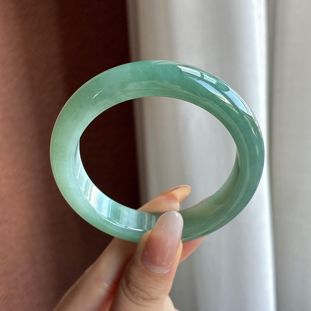 糯冰湖水绿正圈平安镯 55圈（yc785170）