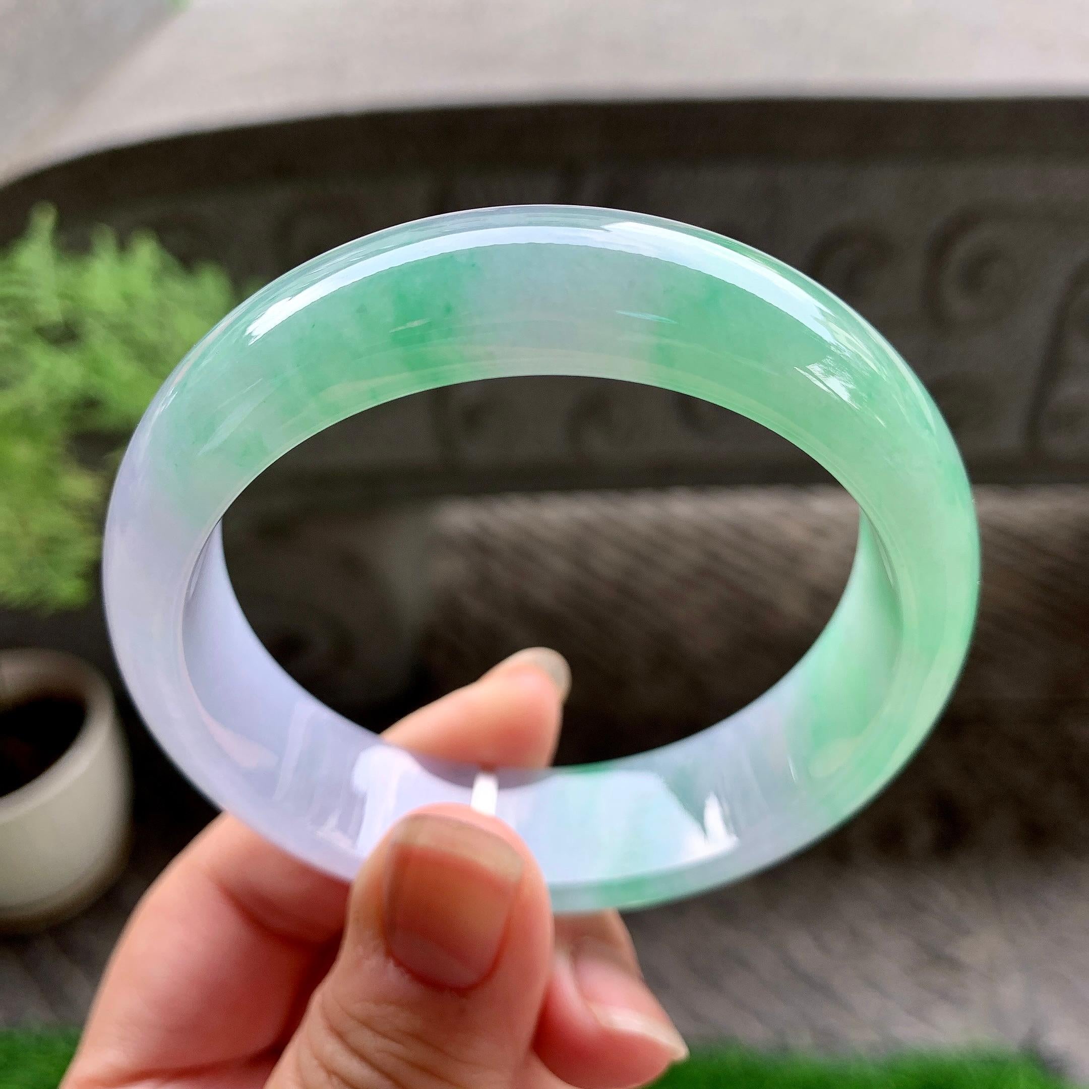 细糯种春彩宽版轮胎手镯（57.8mm）（yc225042）