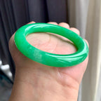 细糯种满阳绿圆条手镯（53.8mm）（yc195911）