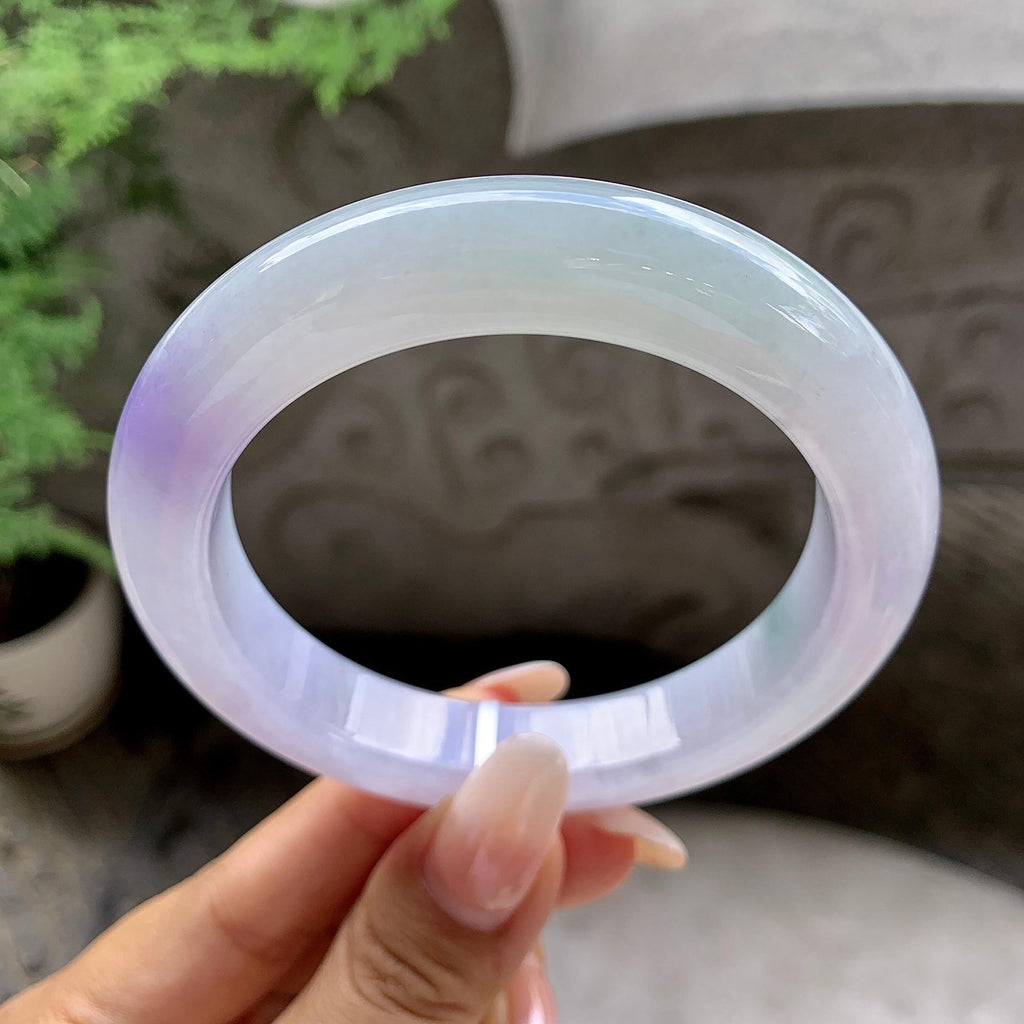 细糯种紫罗兰飘花平安镯（60mm）（yc203715）