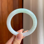 糯冰淡晴底翡翠圆条手镯（55mm）（yc376692）