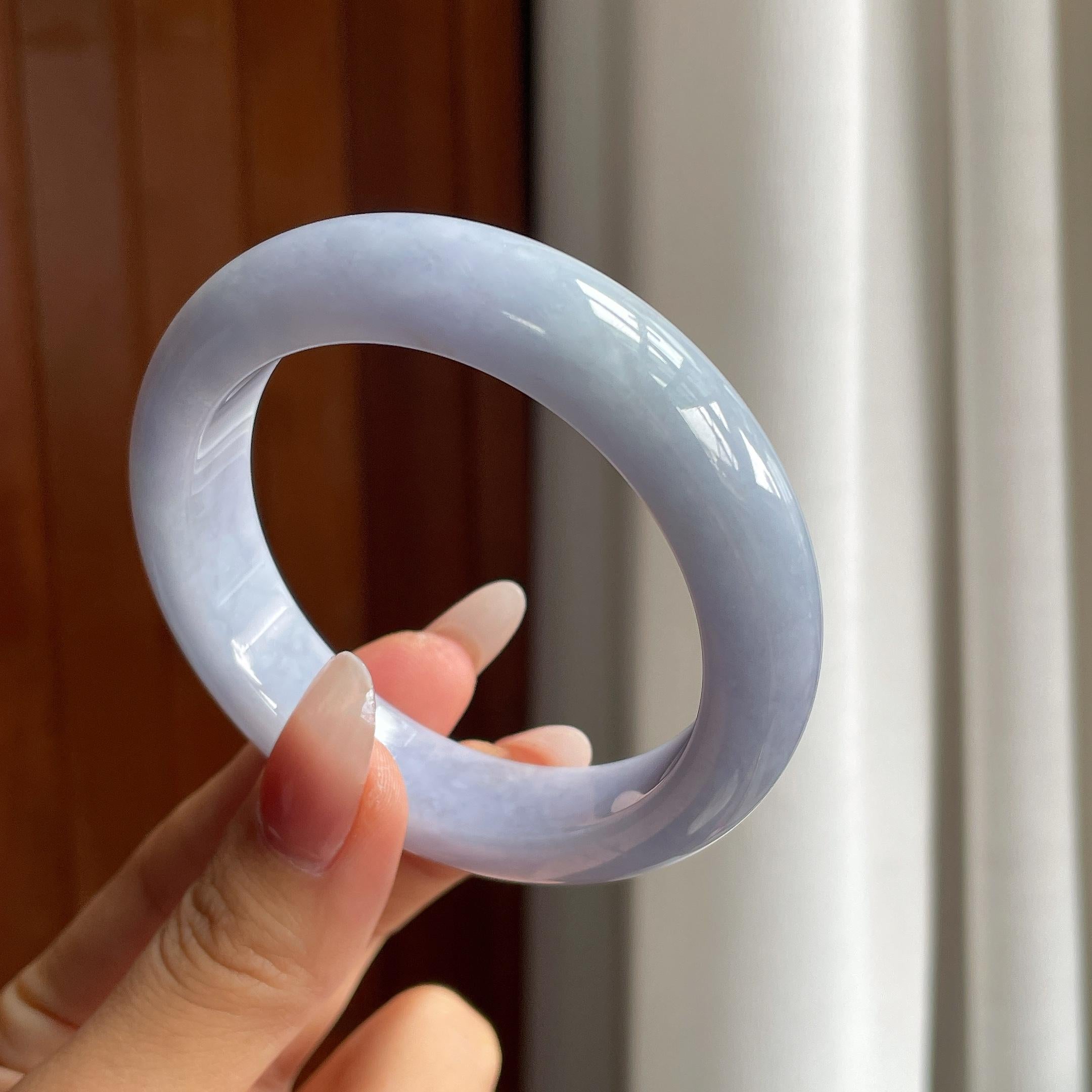 糯冰紫罗兰翡翠平安镯（55mm）（yc303134）