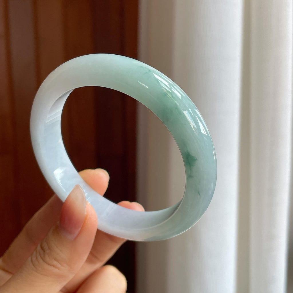 糯冰飘花翡翠平安镯（57.2mm）（yc313908）