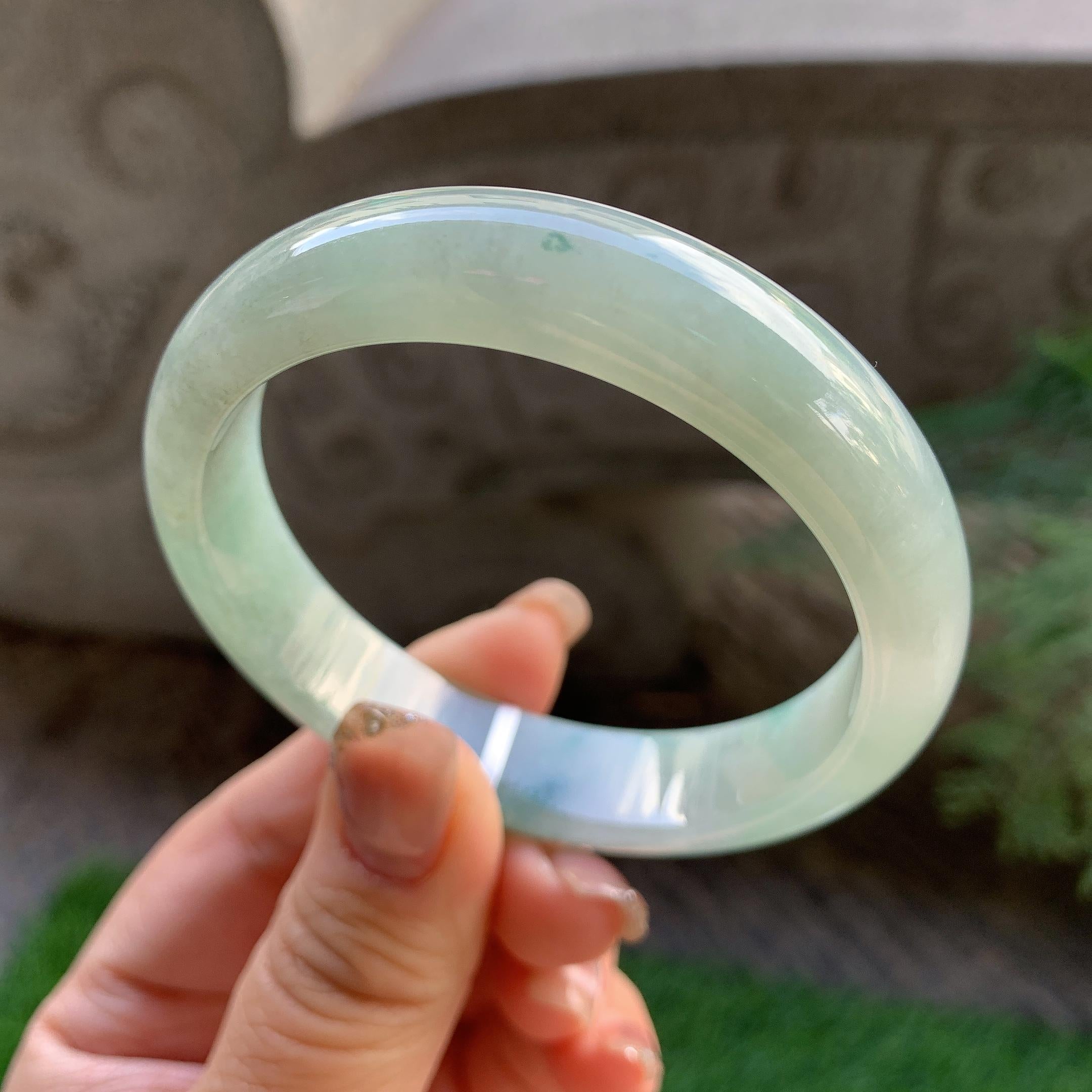 细糯种飘花平安镯（56mm）（yc293326）
