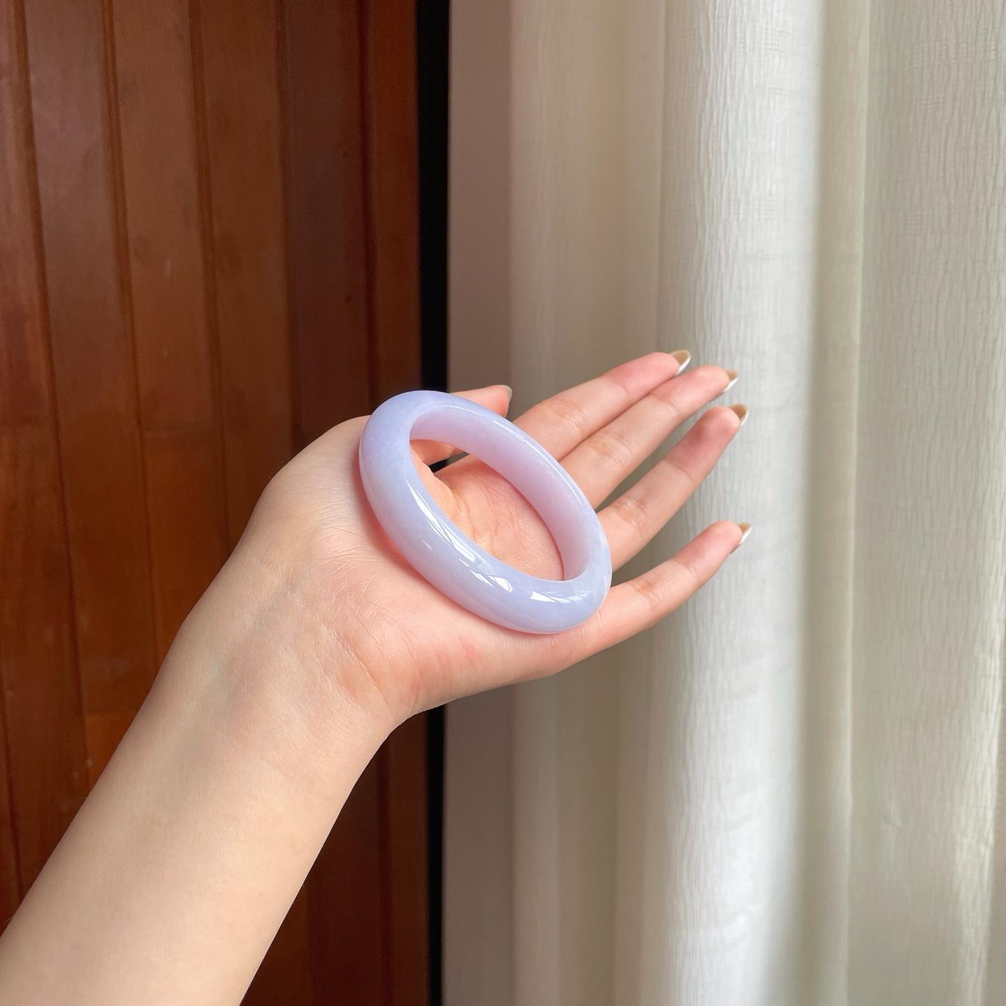 糯冰紫罗兰翡翠平安镯（53.8mm)（yc381220）