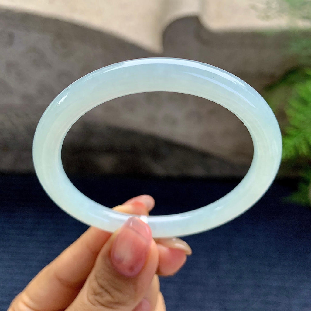 糯冰种晴底圆条手镯（54.6mm）（yc280850）
