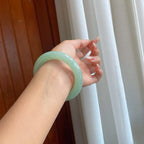 糯冰晴底翡翠圆条手镯（58mm）（yc274438）