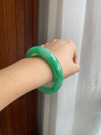 糯冰种满绿平安镯（54mm）