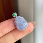 18k金扣糯冰种紫罗兰翡翠貔貅（yc187455）