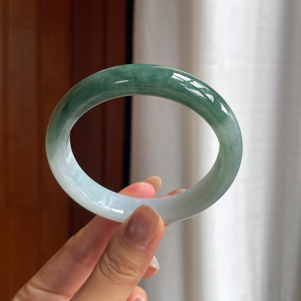 糯冰半山半水翡翠平安镯（59mm）（yc412129）