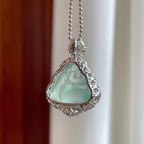 18k金钻镶冰玻种飘花翡翠佛公（yc263553）