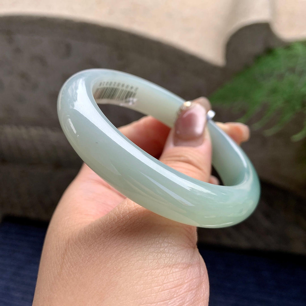 糯冰种半山水平安镯（55.5mm）（yc297964）