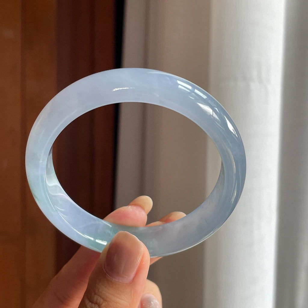 冰种紫罗兰翡翠平安镯(57.8mm)（yc422940）
