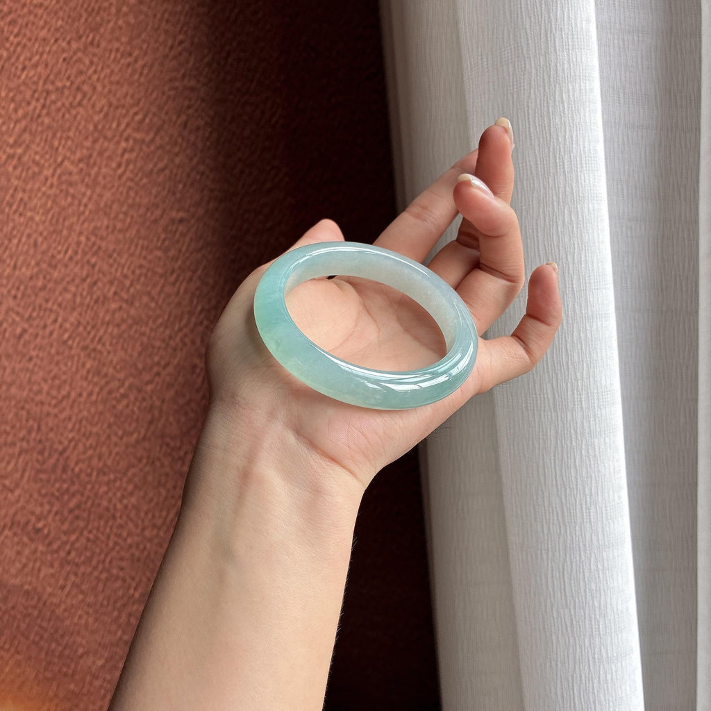 冰种蓝底正圈平安镯 57圈（yc709982）