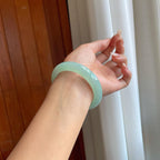 冰种晴底翡翠平安镯（yc281671）