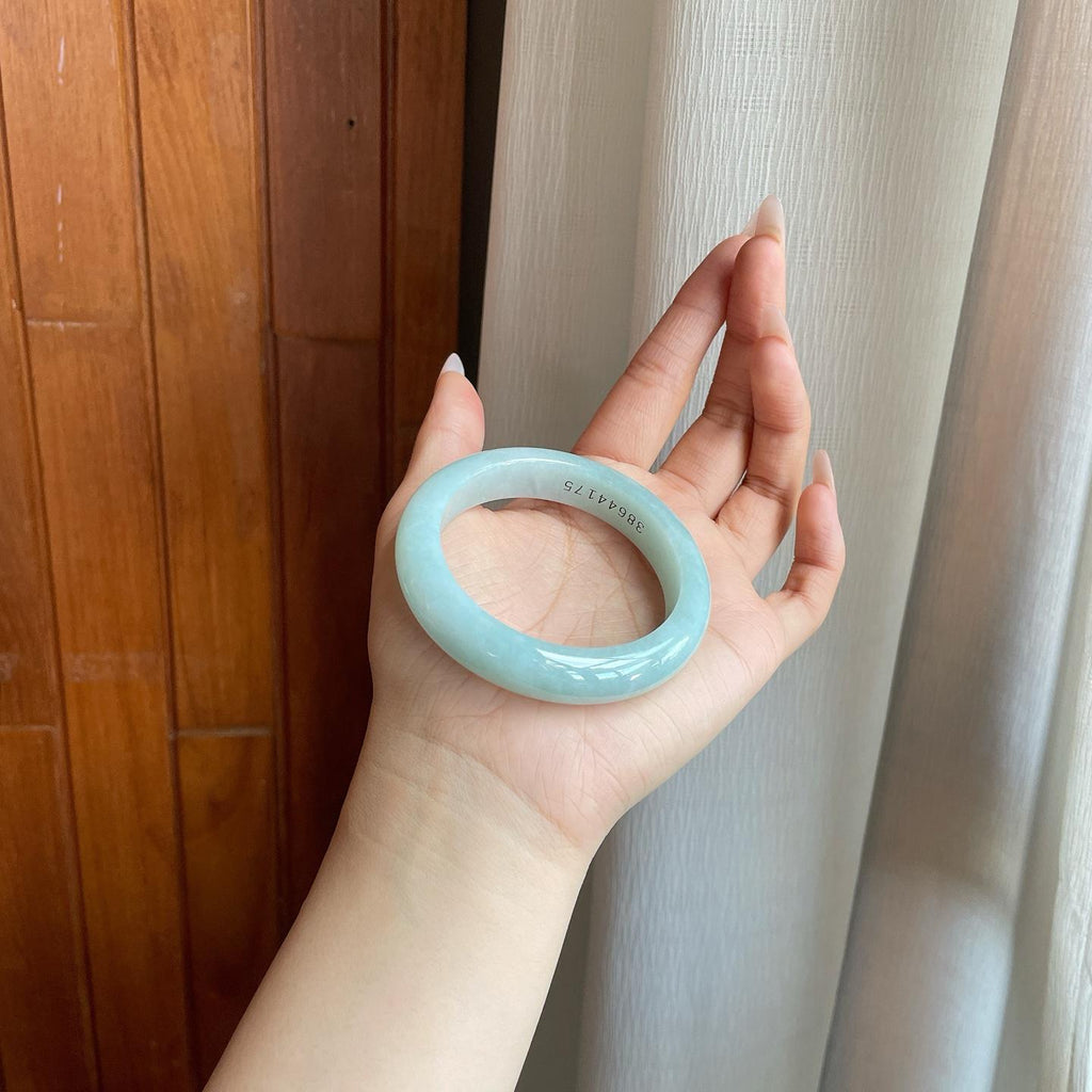 糯冰晴底翡翠平安镯（54.4mm）（yc282584）