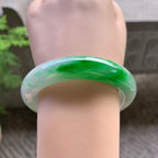 细糯种飘阳绿平安镯（57mm）（yc202376）