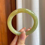 糯冰黄翡翡翠圆条手镯（53.8mm)（yc362668）