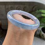 糯冰种紫罗兰圆条手镯（53mm）