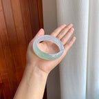 冰种带底色宽版翡翠平安镯（59mm)（yc381331）