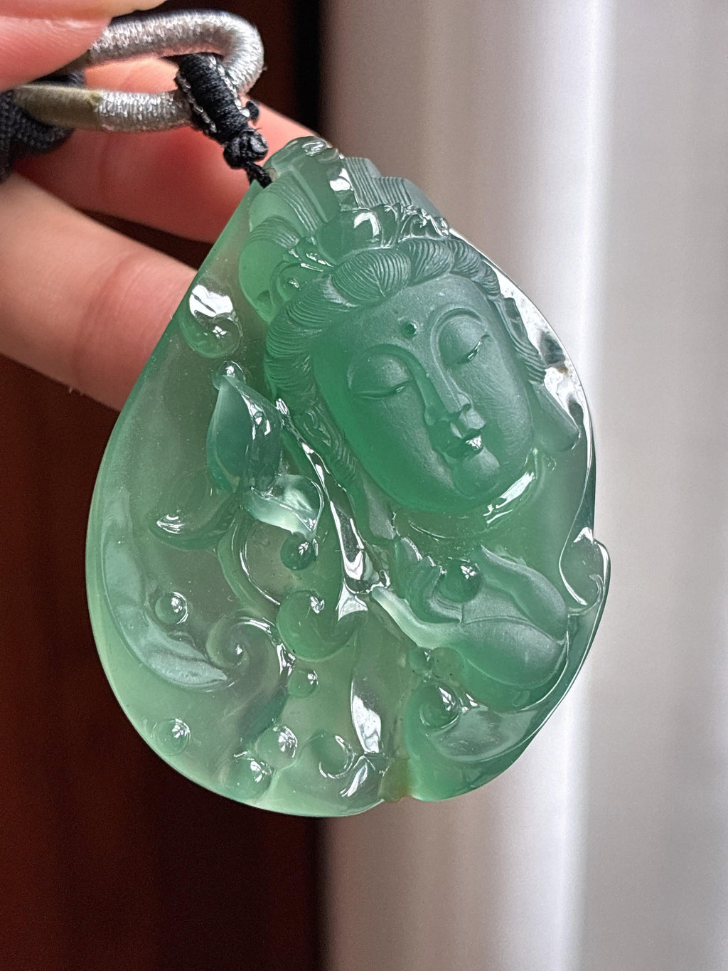 冰种湖水绿观音 天然缅甸A货翡翠（yc454693）