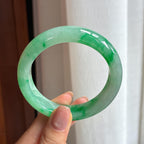糯冰带色翡翠平安镯55圈（yc428243）