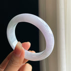 糯冰淡紫罗兰翡翠平安镯（55.8mm）（yc343930）