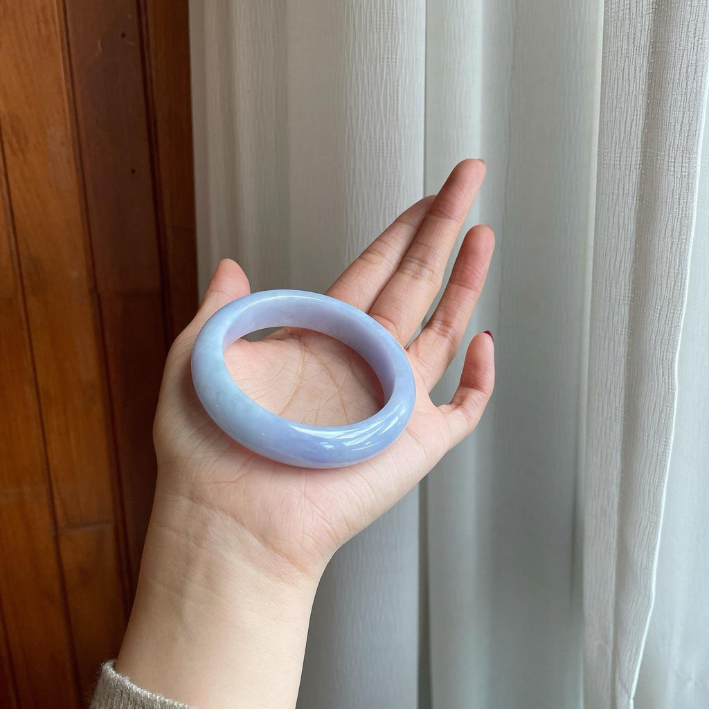 糯冰紫罗兰翡翠平安镯（55mm）（yc302148）