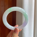 糯冰春彩翡翠圆条手镯（56mm）（yc283308）