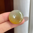 糯冰黄翡翡翠平安扣（yc261420）