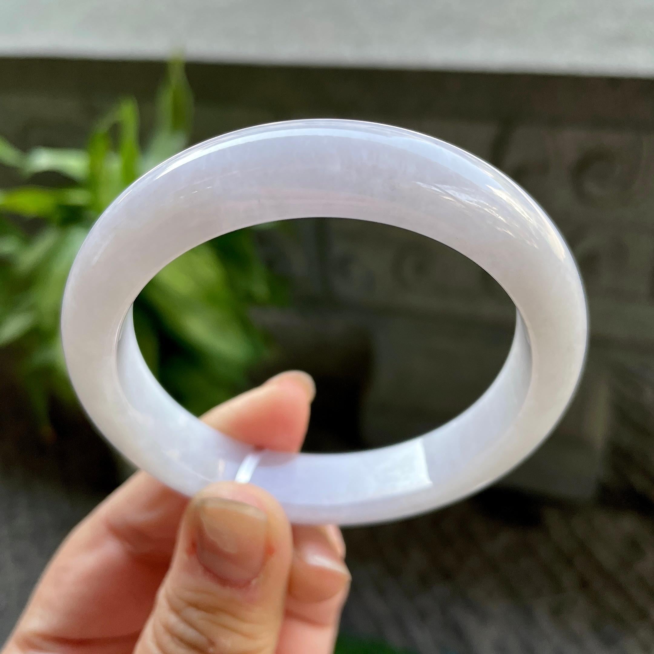 糯种淡粉底平安镯（56mm）（yc310096）