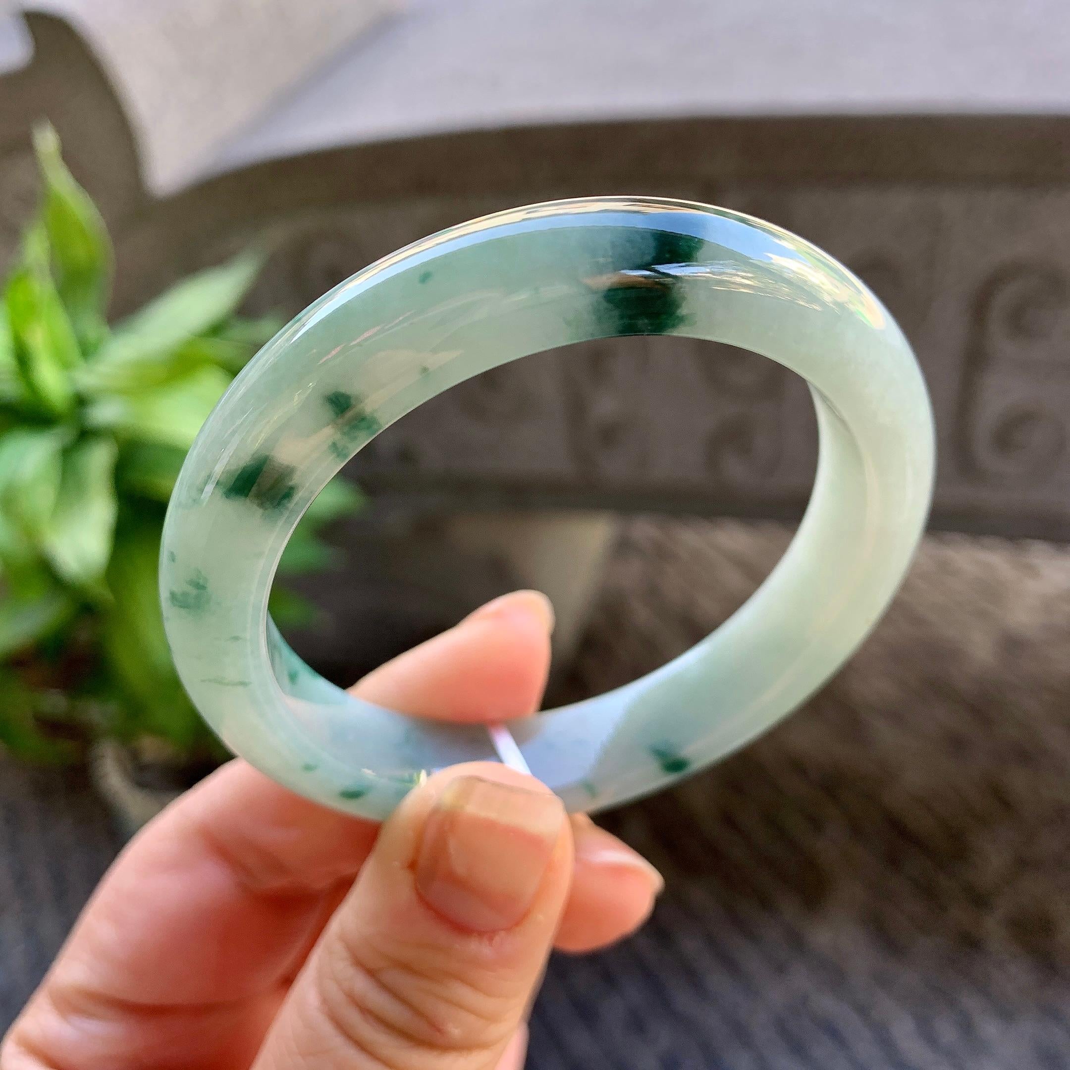 细糯种飘花平安镯（52.2mm）（yc308759）