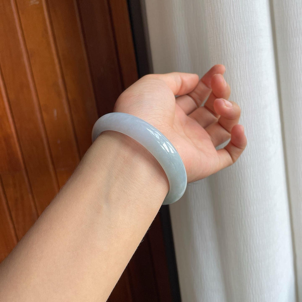 糯冰翡翠平安镯（59mm）（yc221956）