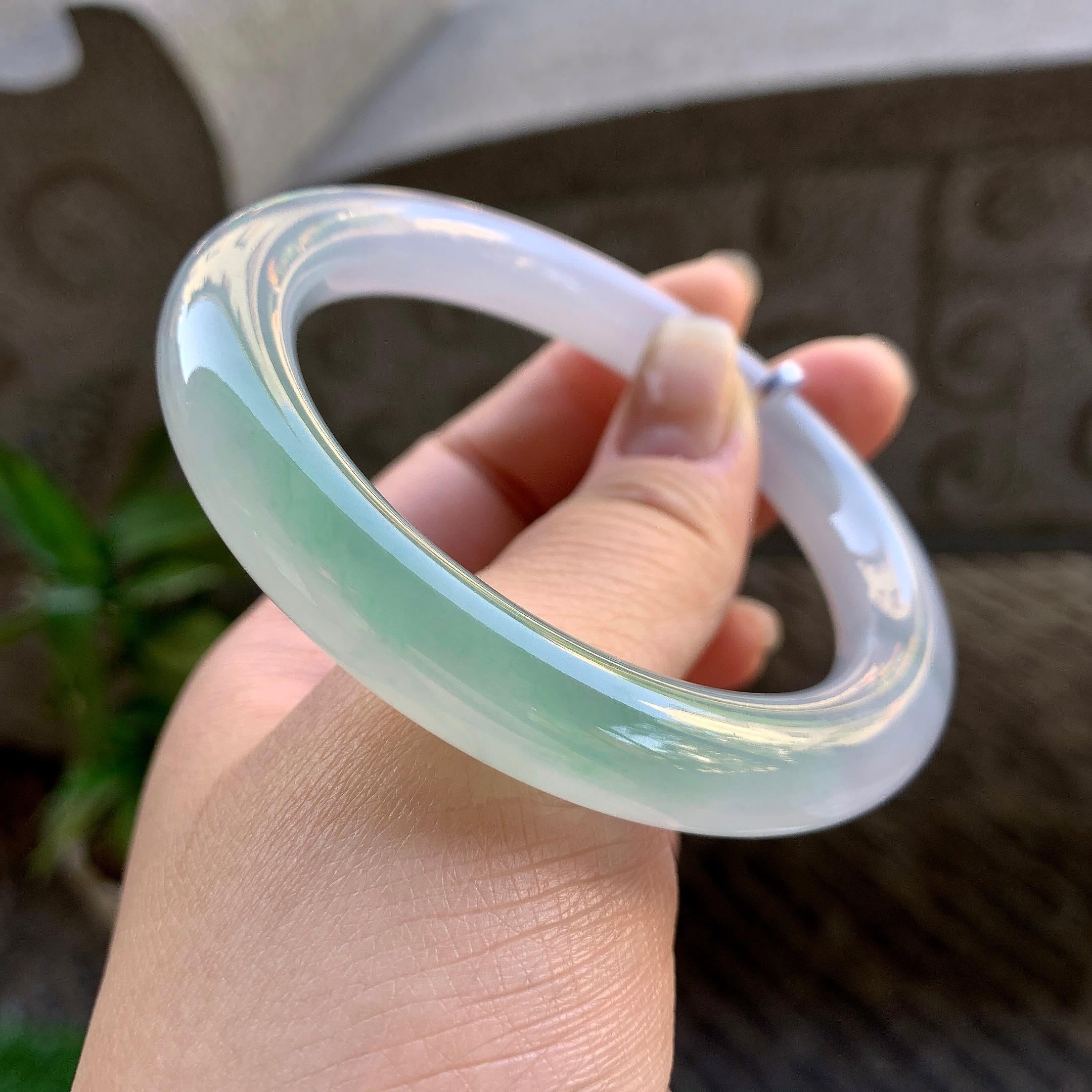 冰种晴水圆条手镯（59mm）（yc308174）