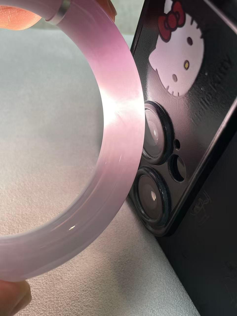 细糯种淡紫罗兰圆条手镯（53.4mm）（yc243437）