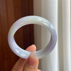糯冰种紫罗兰翡翠平安镯（51mm）（yc314122）