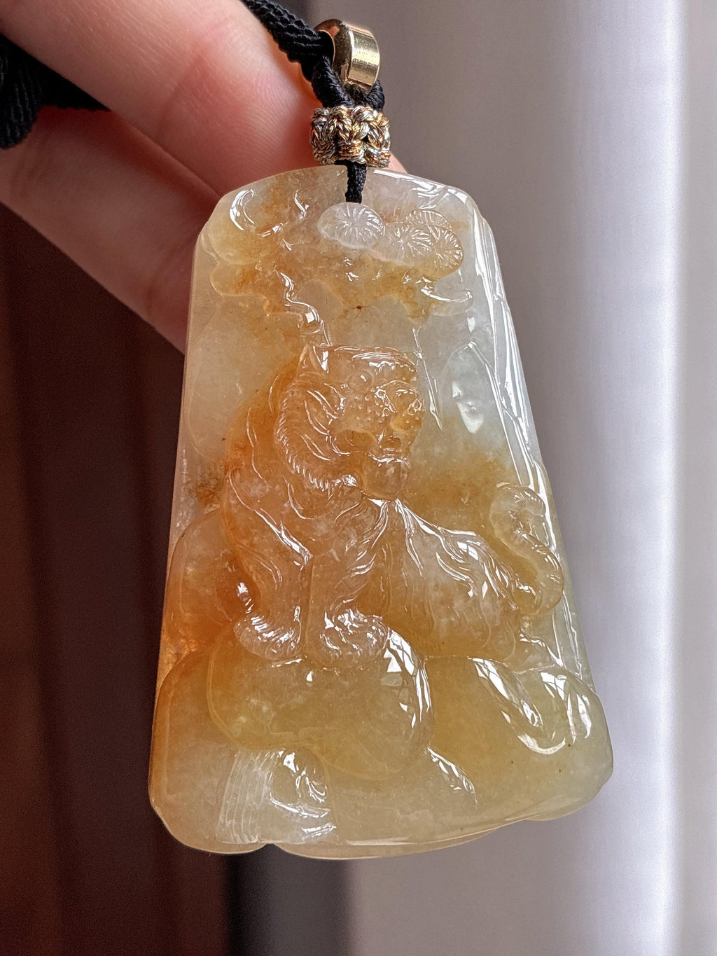 糯冰黄翡虎牌挂件 天然缅甸A货翡翠（yc481777）